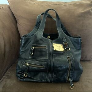 Black Leather Tote Bag